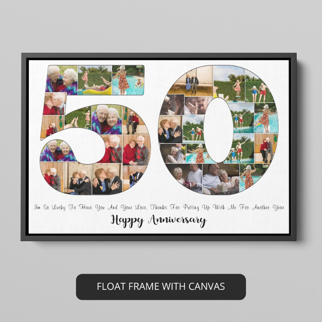 50th Anniversary with Our Photo Collage Gift