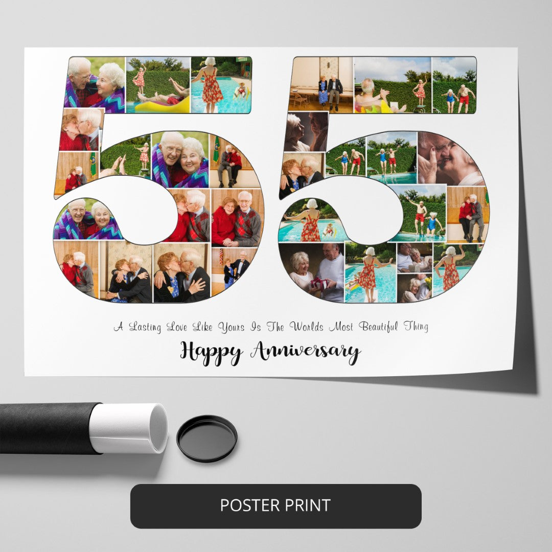 beautiful 55th-anniversary memory in the form of a personalized photo collage