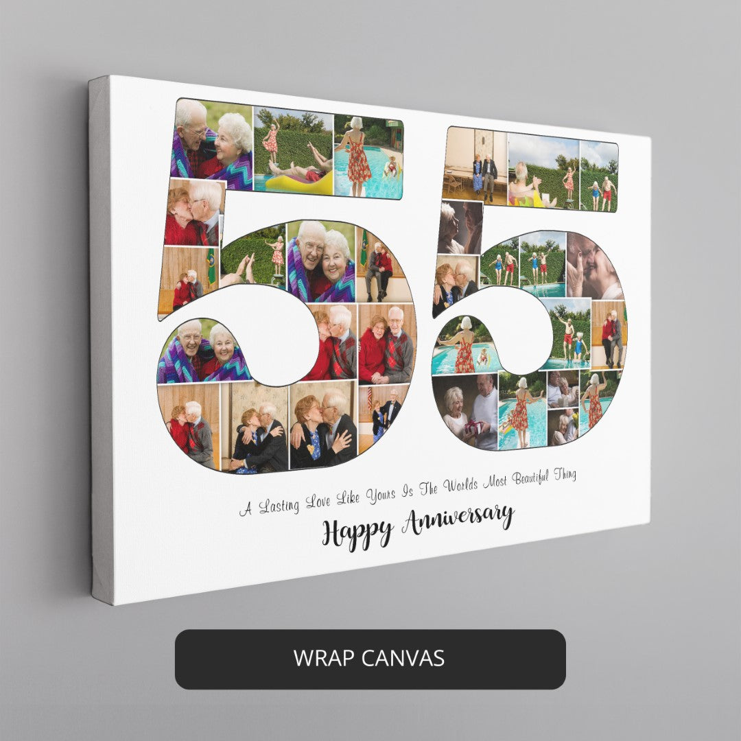 parents' 55th wedding anniversary celebrations with our custom photo collage