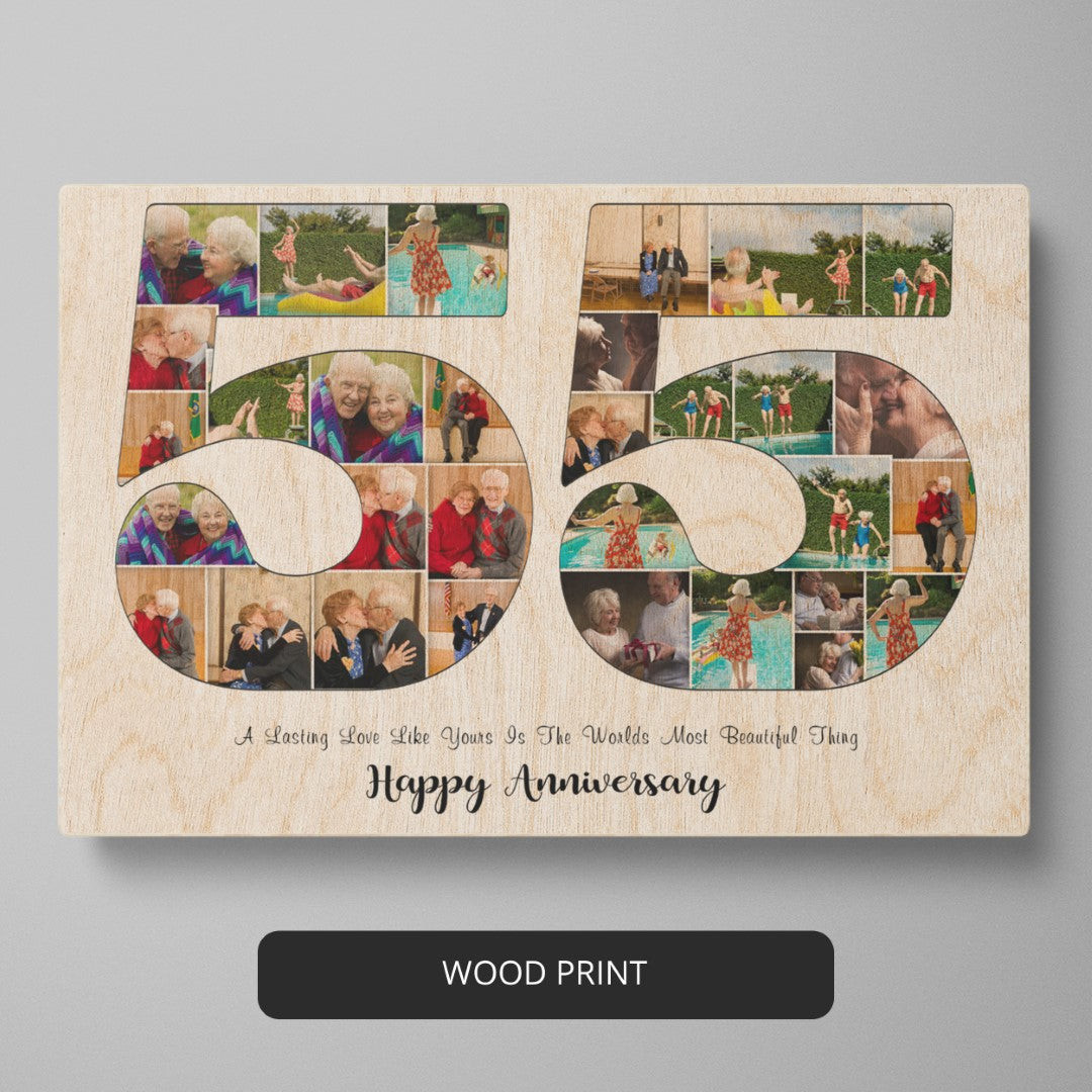 parents' 55th-anniversary memories with a unique photo collage gift