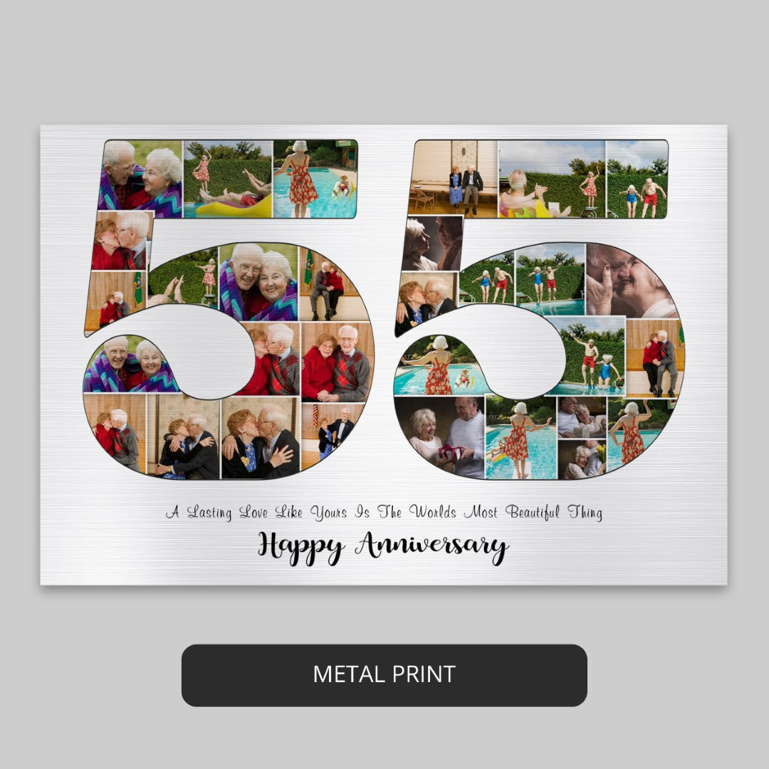 55th anniversary with a thoughtful personalized photo collage
