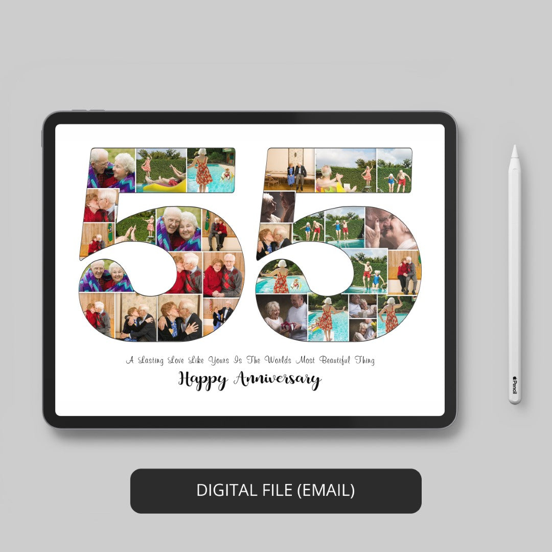 Happy 55th Anniversary' to your parents with our memorable personalized photo collage