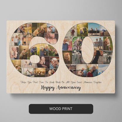 Capture Your Special Moment with a Customized 60th Wedding Anniversary Photo Collage