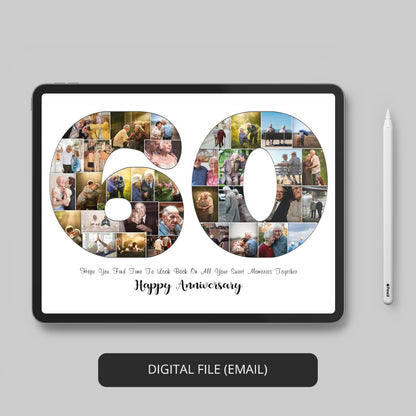 Beautifully Capture Your Loved Ones' 60th Anniversary with a Customized Photo Collage Gift