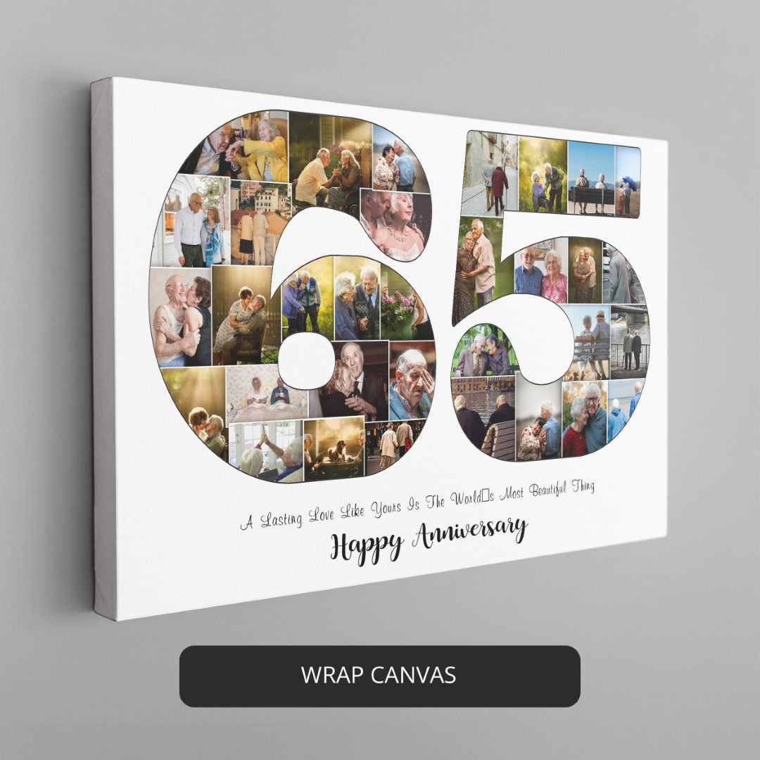 unique 65th wedding anniversary gift - a personalized photo collage