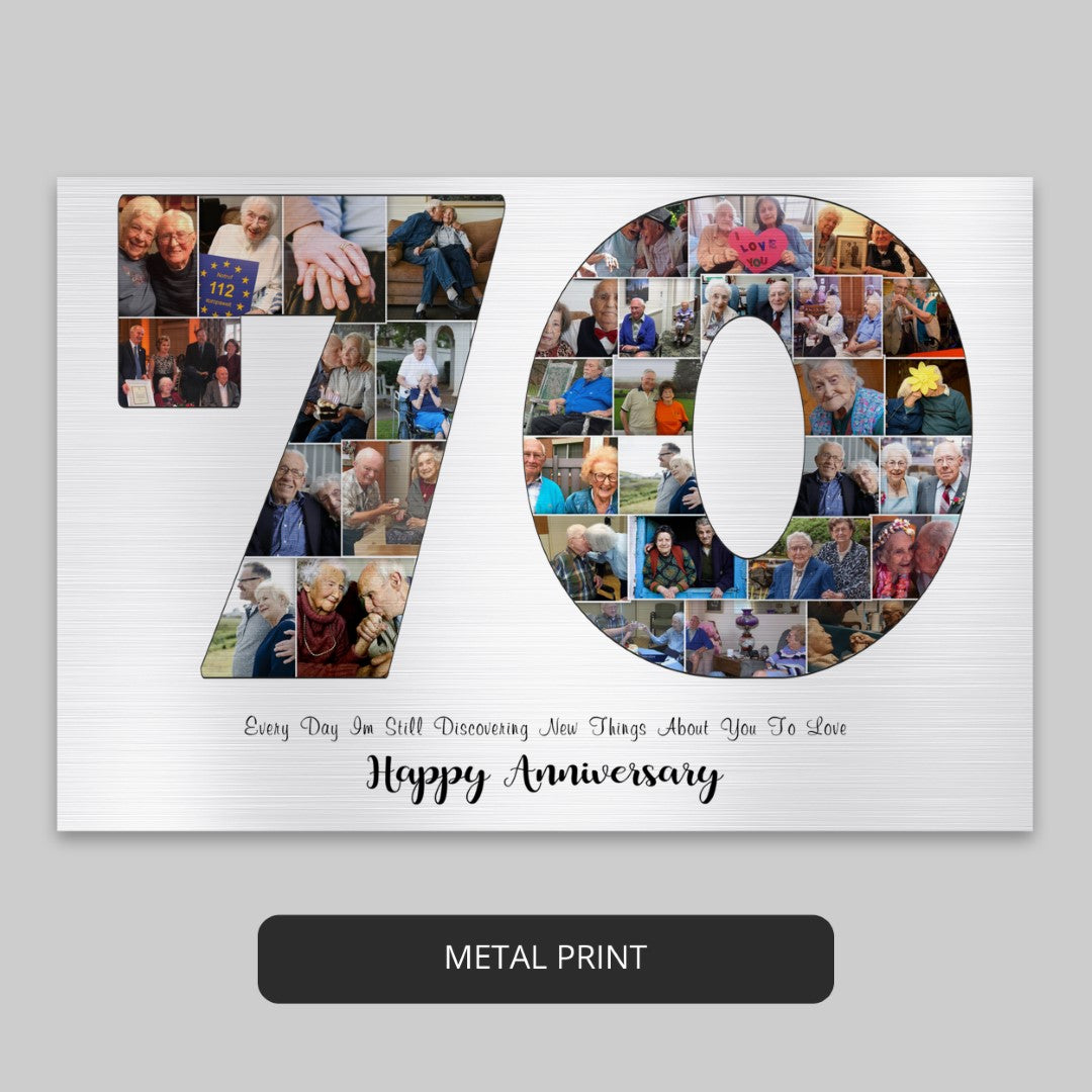 A Customized 70th Anniversary Photo Collage