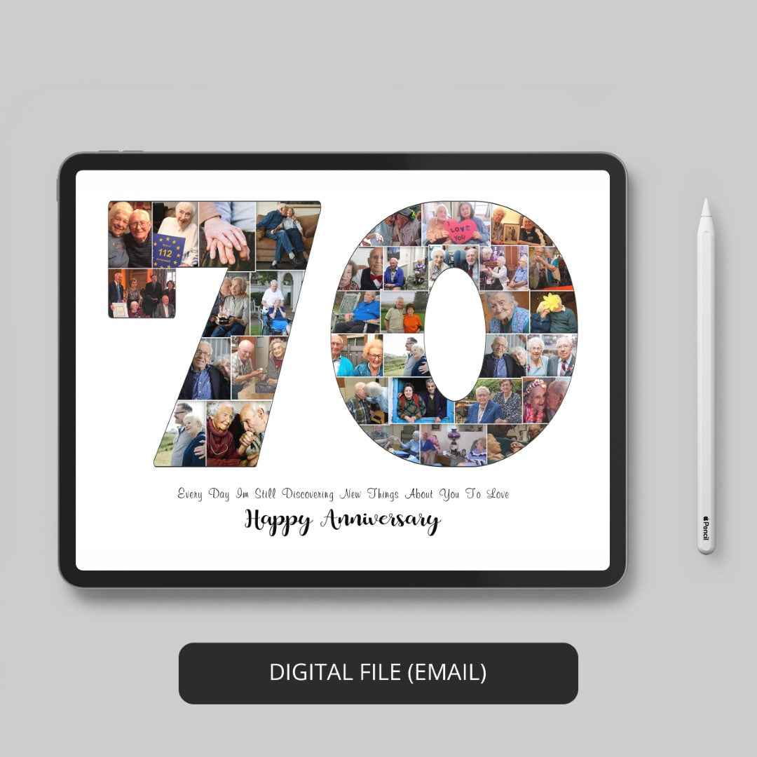 the Platinum 70th Anniversary Photo Collage Gift