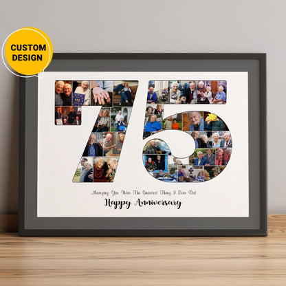 Photo Collage Gift for 75th Diamond Wedding Anniversary