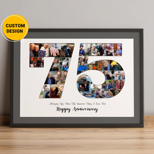 Photo Collage Gift for 75th Diamond Wedding Anniversary