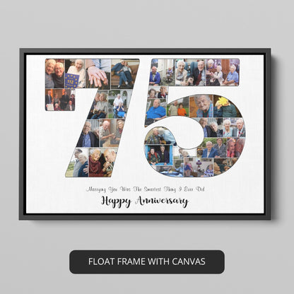 Meaningful Gift for Your Parents' Diamond Wedding - "Photo Collage Gift for 75th Diamond Wedding Anniversary"