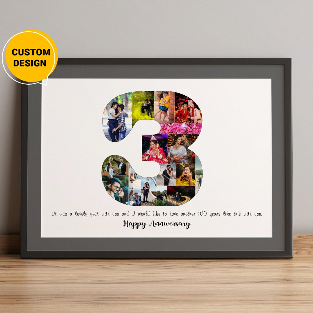 Make your 3rd wedding anniversary special with a personalized photo collage