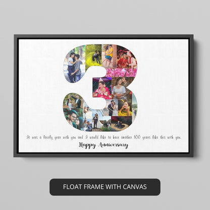 personalized photo collage for your 3rd wedding anniversary