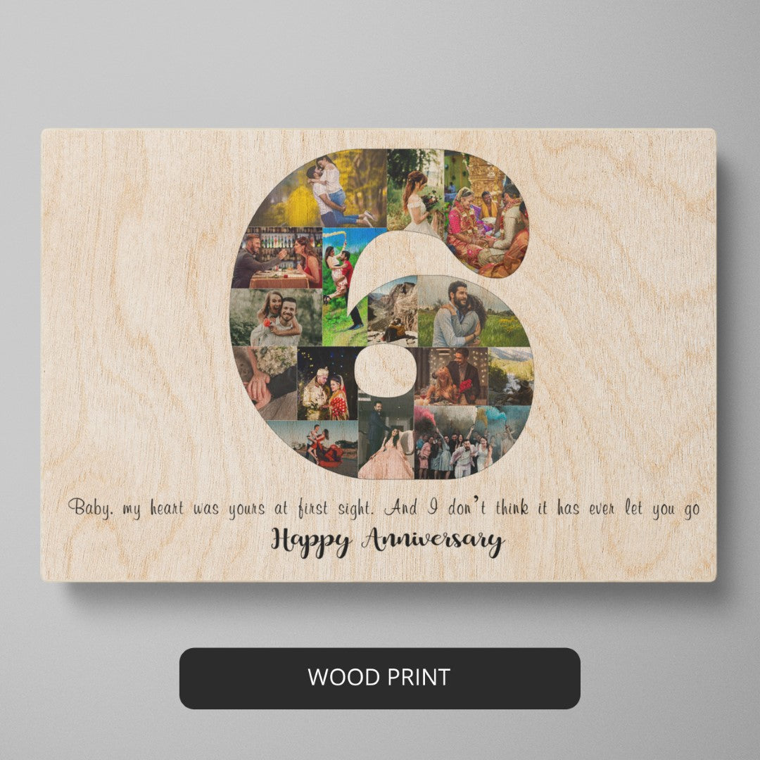 A perfect custom 6th-anniversary photo collage gift for him or her