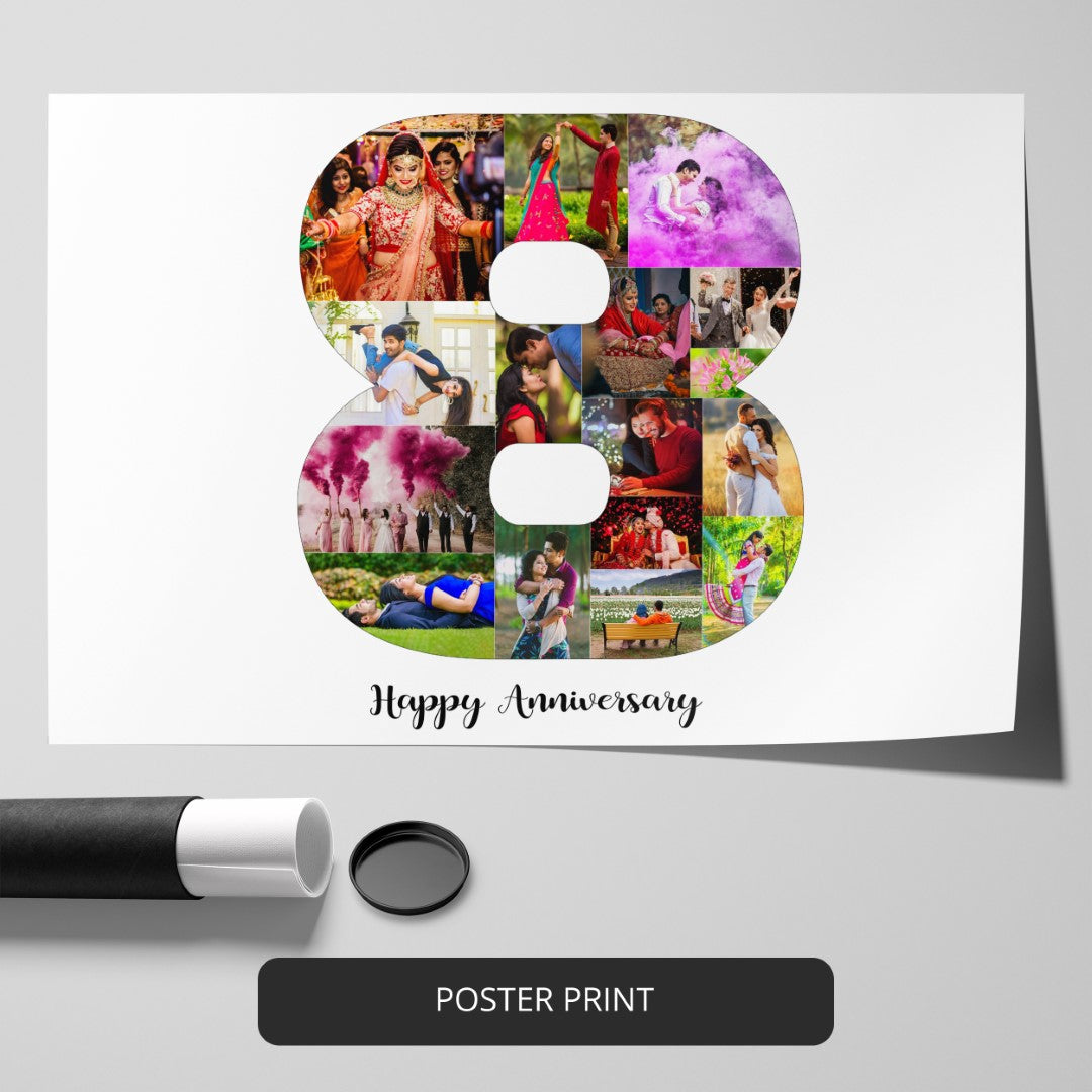Unique 8th Wedding Anniversary Present - Photo Collage