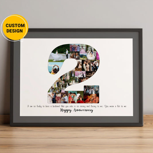 Celebrate your 2nd anniversary with a Custom Picture Collage Gift - perfect for him or her!