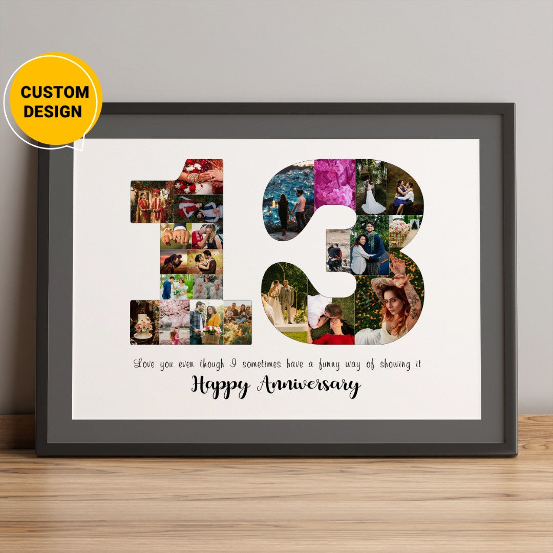 Discover the perfect 13th wedding anniversary gift for your special someone - A personalized Photo Collage