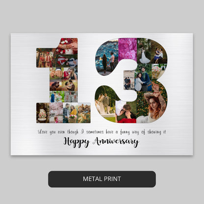 Surprise your spouse with this thoughtful 13th wedding anniversary gift - A personalized Photo Collage