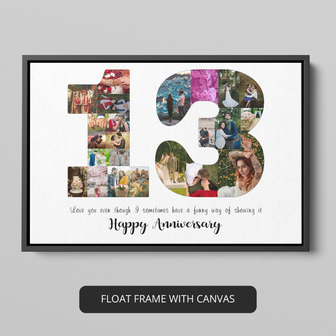 Make your 13th wedding anniversary extra special with our personalized photo collage