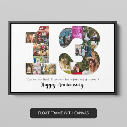Make your 13th wedding anniversary extra special with our personalized photo collage