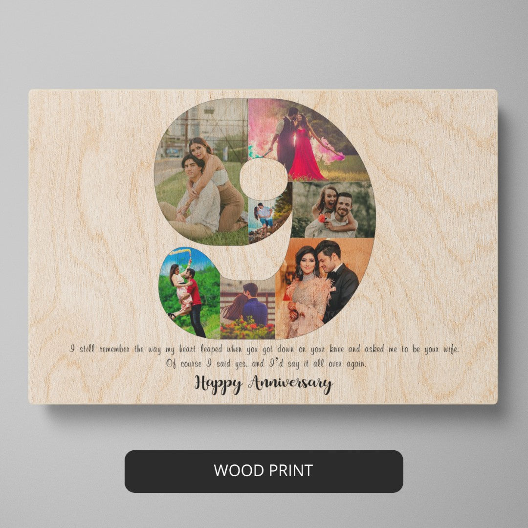 9th wedding anniversary gift for your parents with a custom photo collage