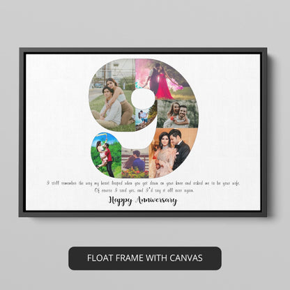 Customized 9th Anniversary Photo Collage Gift For Parents - the perfect way to honor the special day!