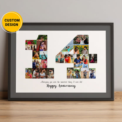 14th-anniversary special with a personalized photo collage - the perfect gift for him or her