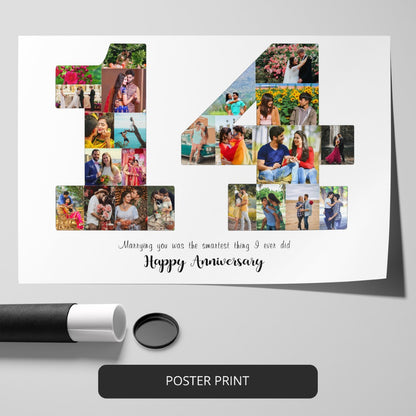 unforgettable 14th wedding anniversary gift with our personalized photo collages