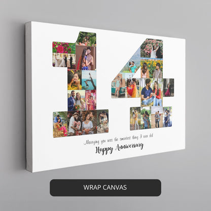 14th anniversary with a unique and meaningful photo collage gift