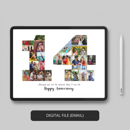 14th-anniversary gift with our gorgeous personalized photo collage.