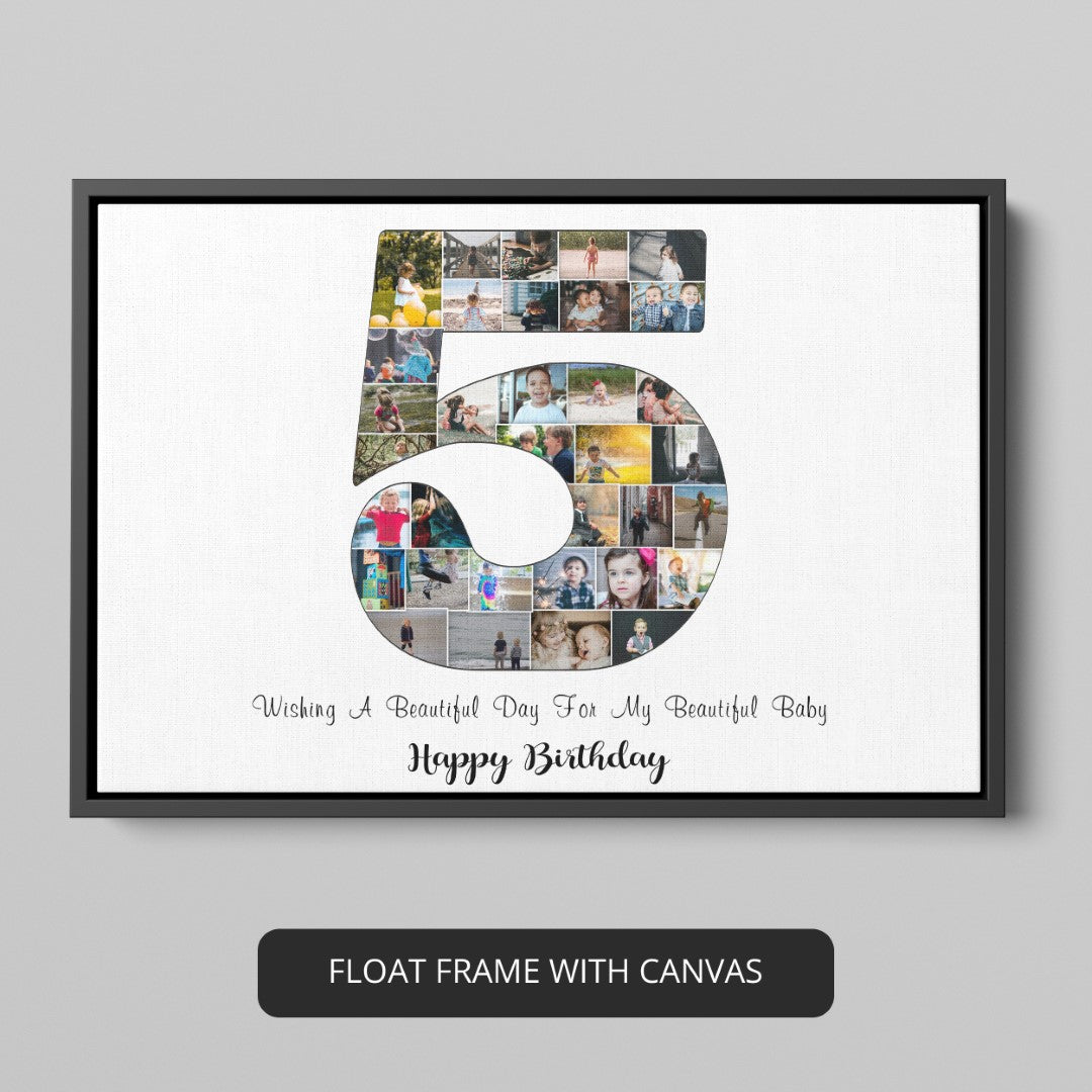 Customize your 5th birthday photo collage to make it the perfect