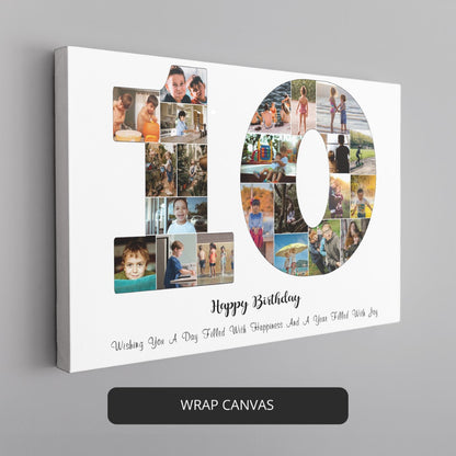 A perfect 10th birthday present for your daughter or son: a personalized collage
