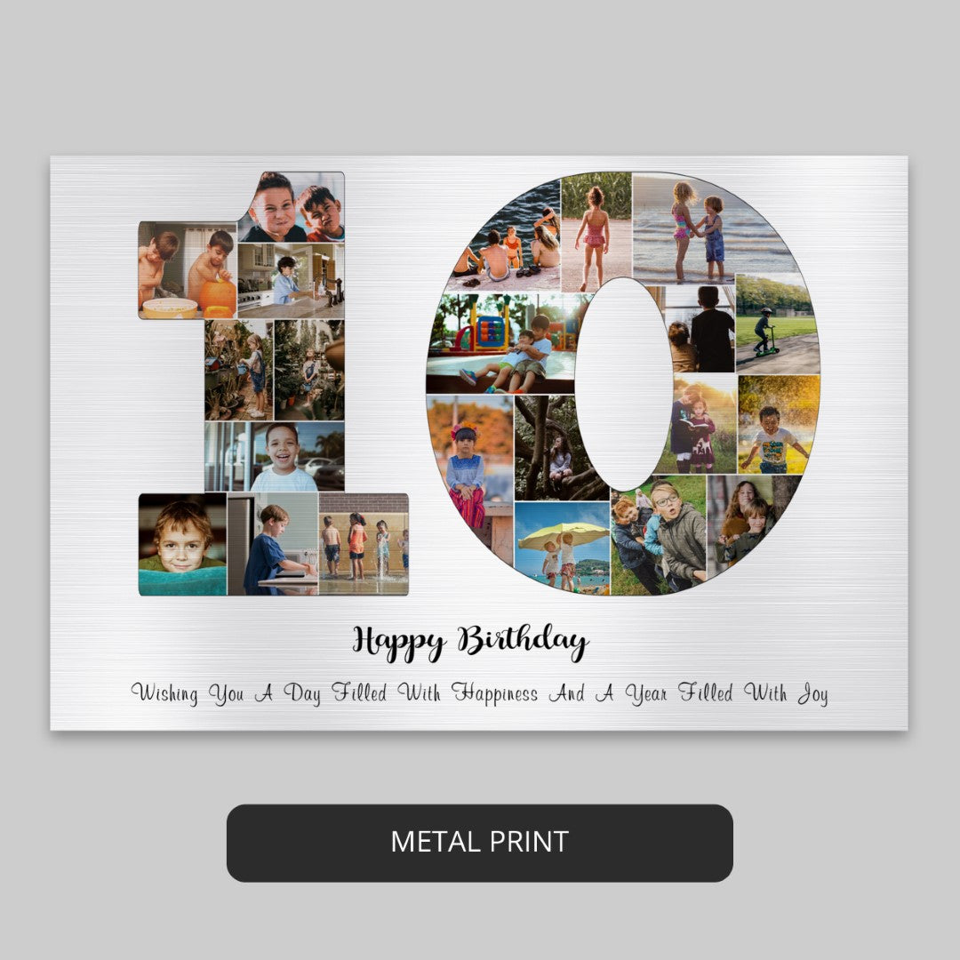 The ultimate 10th birthday present - make it unique with a personalized photo collage