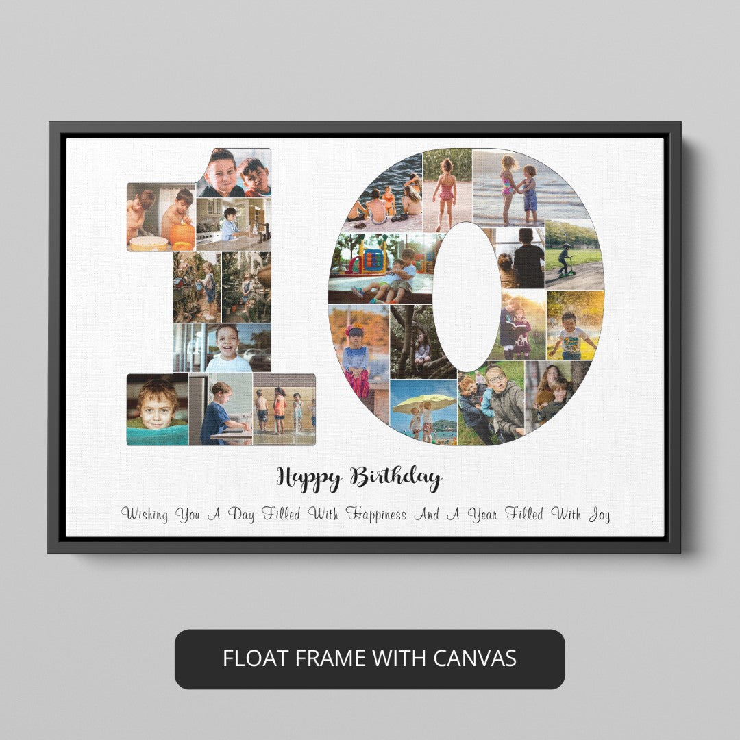 best 10th birthday gift to your daughter or son: a personalized photo collage