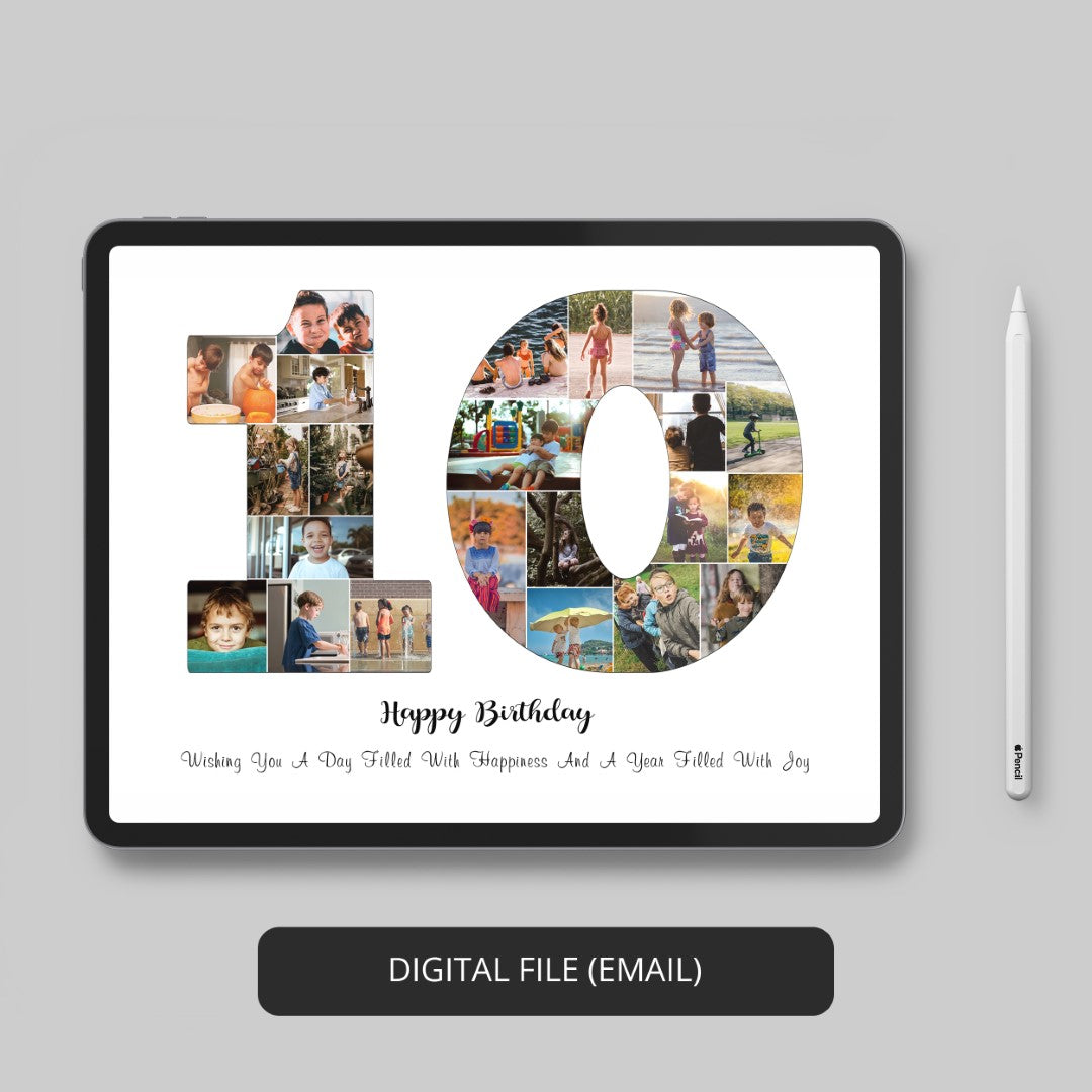 child's 10th birthday with an unforgettable gift - a personalized photo collage