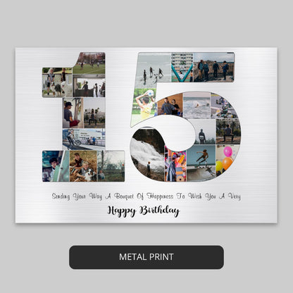 Custom 15th Birthday Photo Collage Gift Ideas
