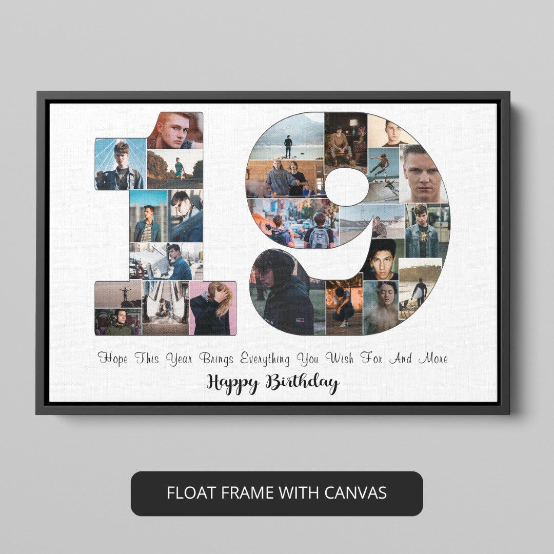 Create a Customized 19th Birthday Gift For Him/Her With a Photo Collage