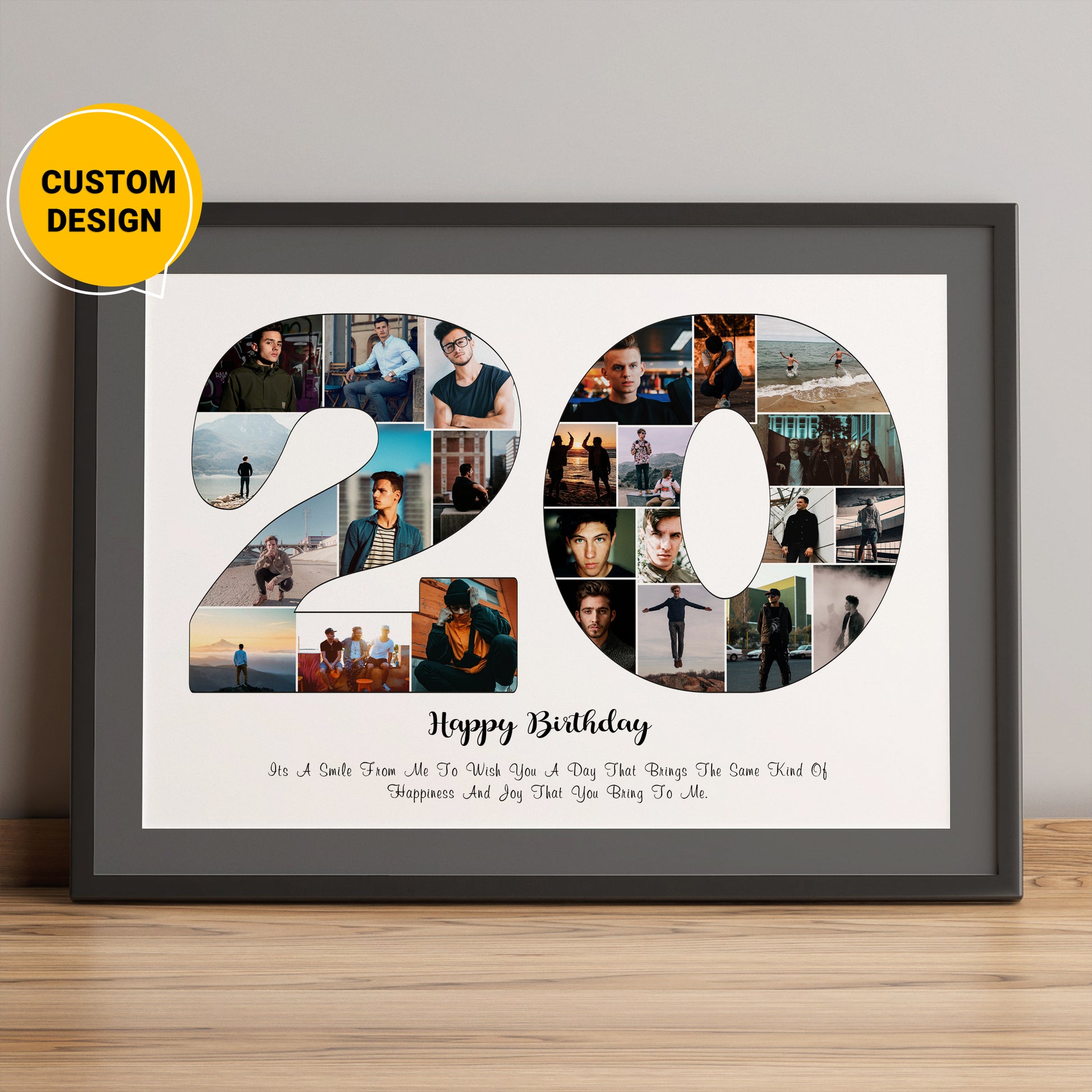 Personalized 20th Birthday Photo Collage - Unique Gift Idea for Him/Her