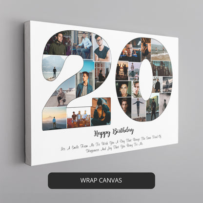 Personalised 20th Birthday Photo Collage - Perfect Gift For Loved Ones