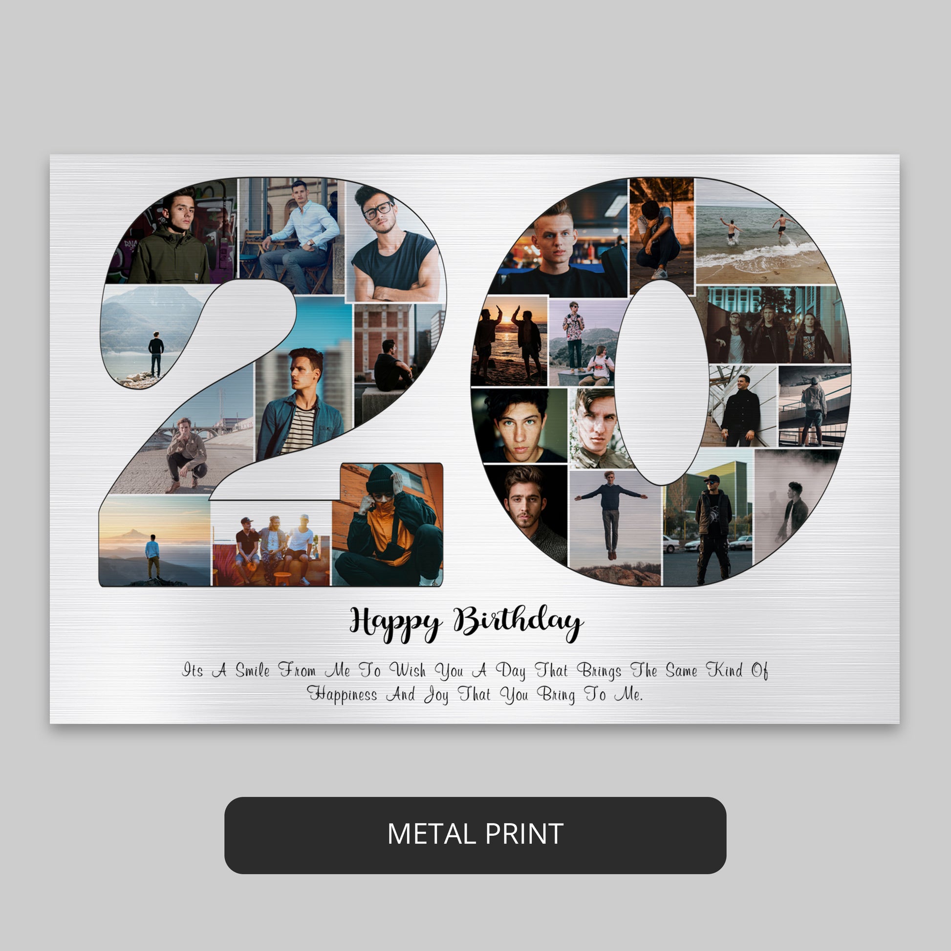 Customised 20th Birthday Photo Collage Gift