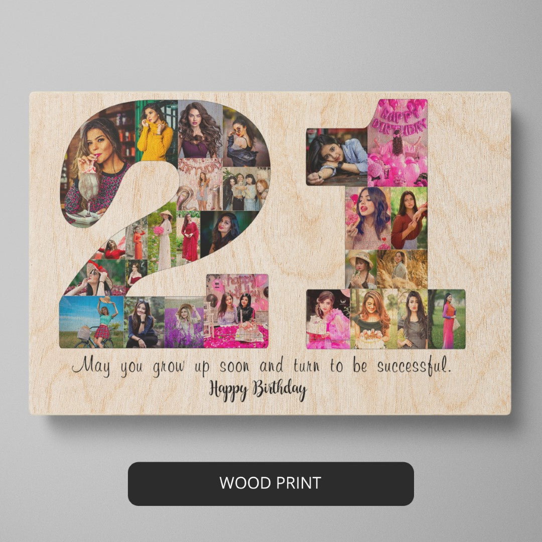 An unforgettable present for a 21st birthday - a personalized photo collage