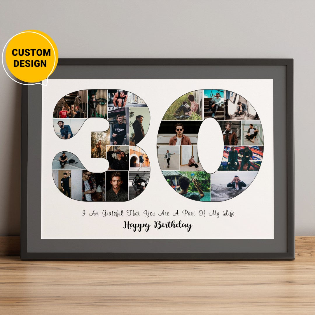 Personalized Picture Collage - Unique Personalised 30th Birthday Gifts