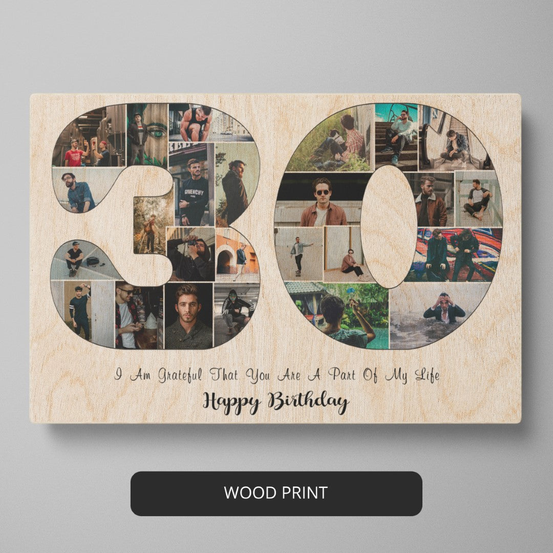 30th Birthday Gifts for Him or Her - Customized Personalized Picture Collage
