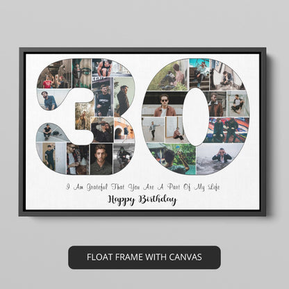 Personalized Picture Collage - Thoughtful 30th Birthday Gift Idea for Him or Her