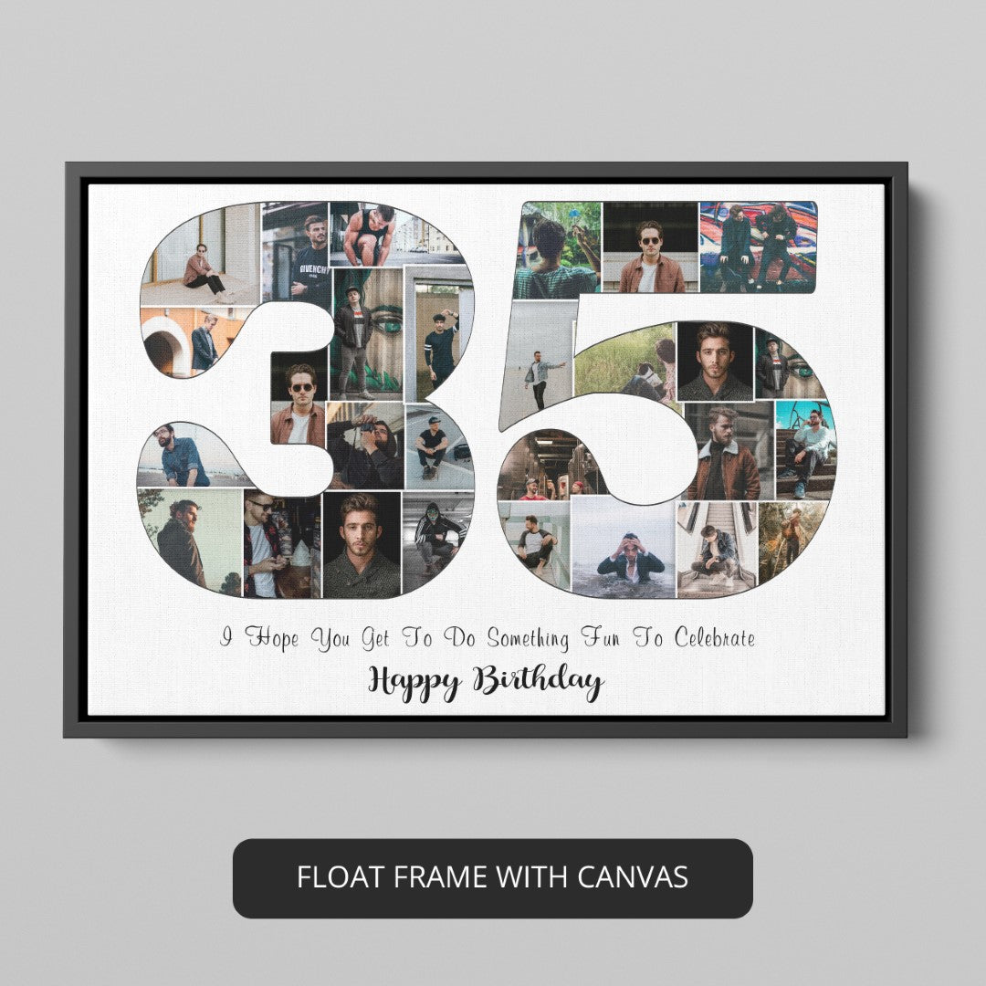 35th Birthday Photo Collage - Perfect Gift for Wife or Husband
