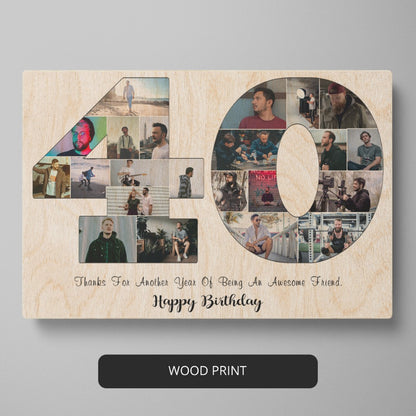 Memorable 40th Birthday Photo Collage Gift Idea for Women