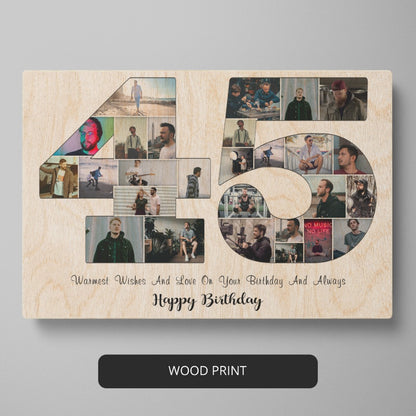 Memorable Personalized 45th Birthday Photo Collage Gift Ideas for Him/Her
