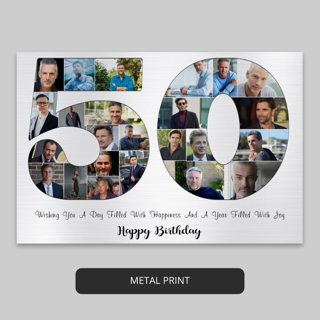 Customized 50th Birthday picture collage Gifts for Mom or Dad