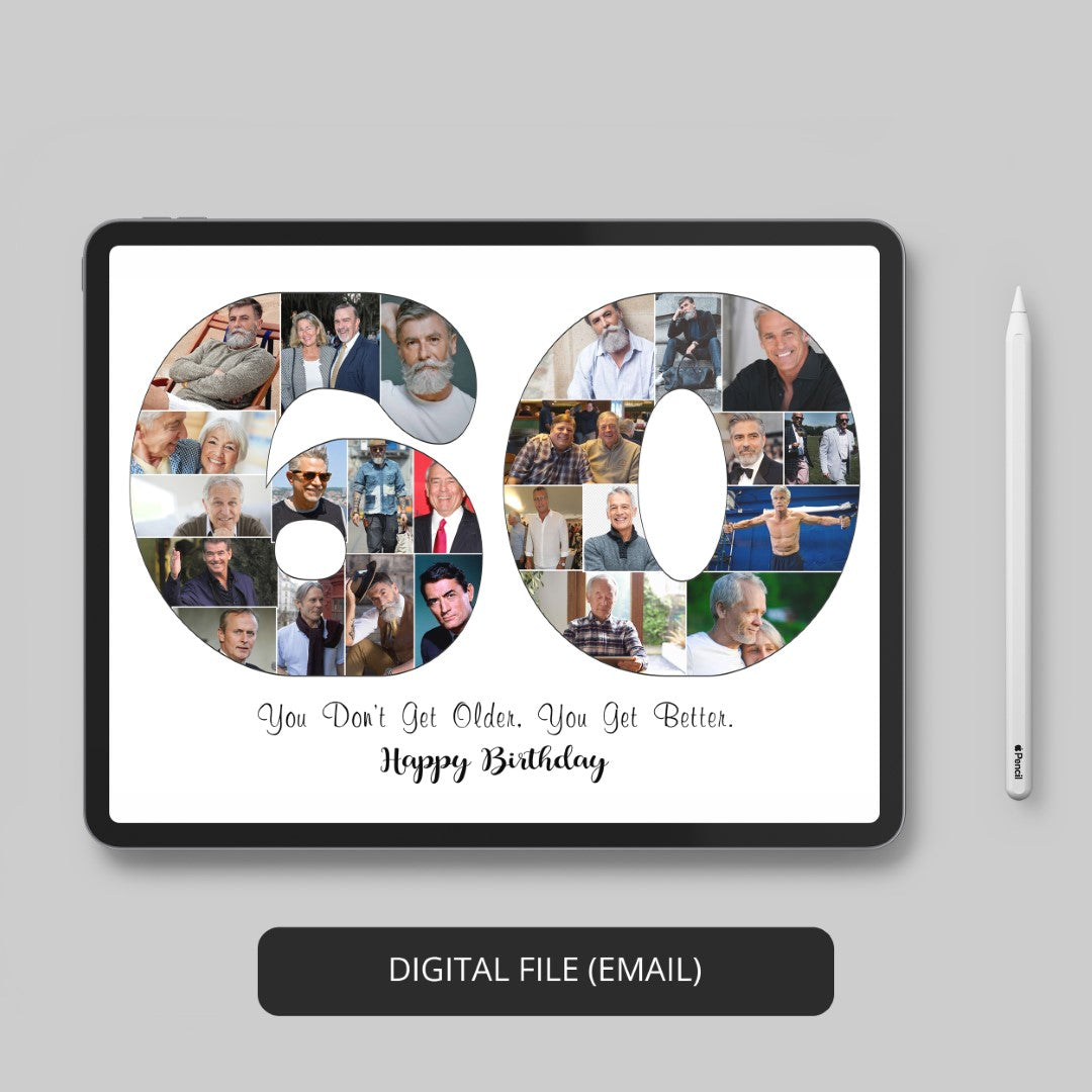 Meaningful 60th Birthday Present - Custom Photo Collage Gift