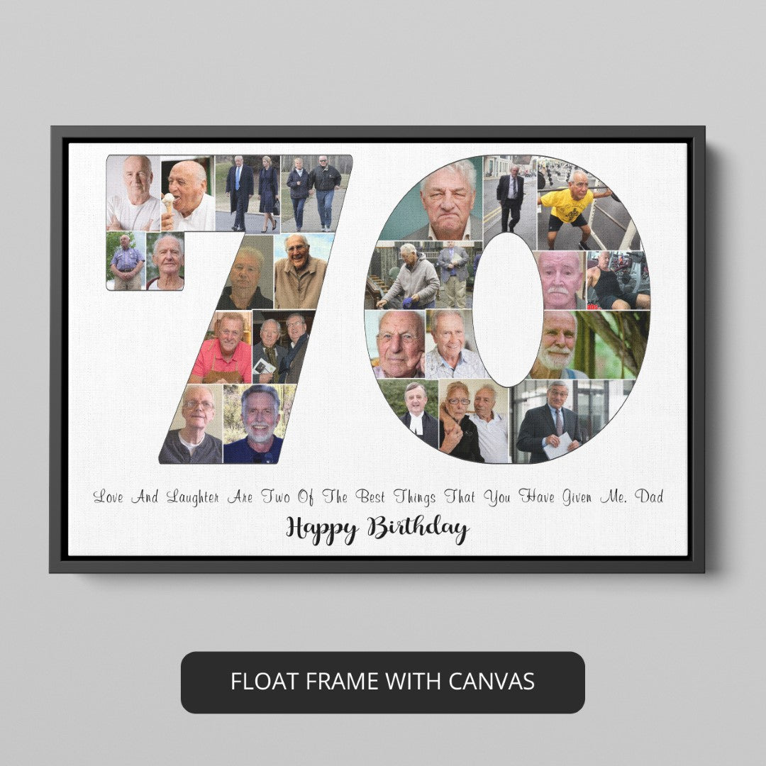 Special 70th Birthday Gift Idea - Personalized Photo Collage for Mom or Dad