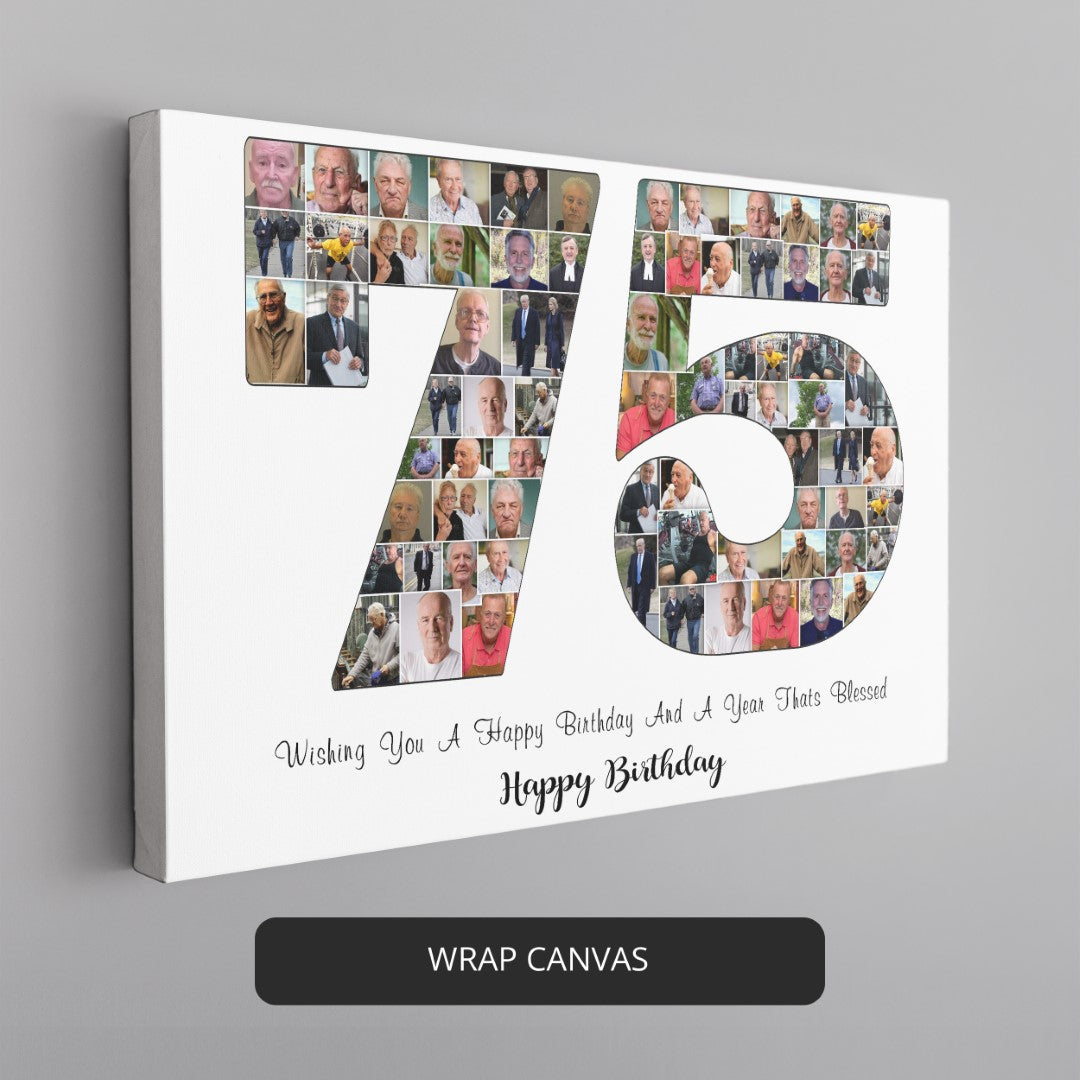Thoughtful Personalized 75th Birthday Photo Collage Gift Ideas for Mom